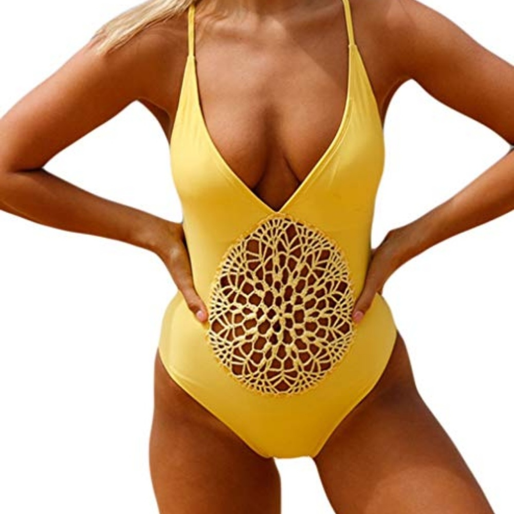 LIKE NEW sexy yellow swimsuit sz L
